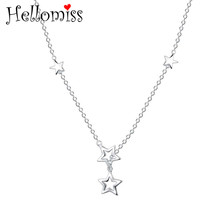 Silver Star Heart Pendant Necklaces Very thin Necklace for Women Link Chain Choker Best Friends Jewelry Gifts Colar Feminino 2024 - buy cheap