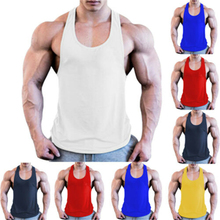 2019 New Tank Top Men Muscle Gym Clothing M-2XL Summer Sport Solid Bodybuilding Shirt Fitness Athletic Sleeveless Vest Singlets 2024 - buy cheap