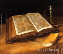Best Art Reproduction Still Life With Bible Vincent Van Gogh Painting for sale hand painted High quality 2024 - buy cheap