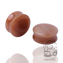 Piercings 1pair  Ear chocolate stone Taper Gauge Ear Plug Expander Stretcher Flesh Tunnel Piercing 6-25mm choose 2024 - buy cheap
