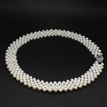 REAL PEARL Fashion Freshwater Pearl Necklace Party Wedding Necklace Handmade Jewelry 2024 - buy cheap