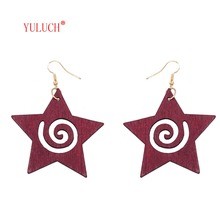 YULUCH 2018 NEW Wood Pendant Hollow Drop Earrings For party girls Special jewelry accessory birthday gifts for women  M0032 2024 - buy cheap