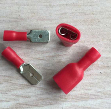 6.3mm Red Female with Male Spade Insulated Electrical Crimp Terminal Connectors H1E1 2024 - buy cheap