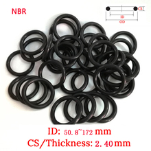 CS 2.40mm ID50.8mm-172.0mm 10pcs Plastic O-Ring set NBR Gasket Rubber oil and water seal Silicone Ring gasket grease film 2024 - buy cheap