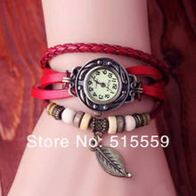 1000pcs/lot Factory Price  High Quality Genuine Cow Leather  Vintage Watch Women Bracelet  Watch  Leaf Pendant  Free shipping 2024 - buy cheap