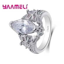 Женское кольцо на палец из стерлингового серебра 925 пробы с классическим дизайном, с кубическим цирконием, ювелирное изделие принцессы, подарок 2024 - купить недорого