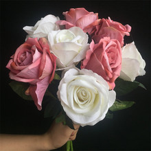Uds falso tallo único de terciopelo rosa 20,08 "longitud de Acacia rosas para boda inicio decoración Artificial flores 2024 - compra barato