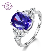 Standard Sterling Silver S925 Ring Fashion Women's rings Wedding Party Gifts 8X10MM Amethyst rings Hot sale New Trendy 2018 2024 - buy cheap