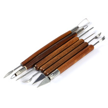 6pcs Clay Sculpting Hand Tool Wax Carving Pottery Tools Sculpt Smoothing Polymer Modeling Carved Tool Wood Handle Set 2024 - buy cheap