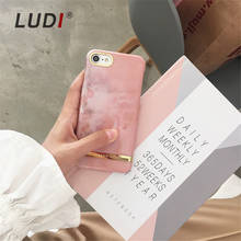 LUDI Korea Pink Marble Gold Bar Case for iPhone X 8 7 7Plus Slim Hard PC Fundas for iphone 6 6s 6Plus 6sPlus 2024 - buy cheap