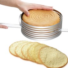 Cortador de bolo ajustável de aço inoxidável, redondo, pão, fatiador, cortador, molde, diy, ferramentas de bolo, acessórios de cozinha 2024 - compre barato
