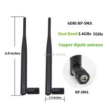 (Pack of 10) 6dBi 2.4GHz 5GHz Dual Band WiFi RP-SMA Antenna+35cm U.fl / IPEX Cable for Wireless Routers Mini PCIe Cards 2024 - buy cheap