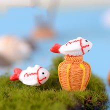 ZOCDOU 2 Pieces Lovely Cartoon Mini River Fish Creel Model Small Statue Figurine Crafts Figure Goldfish Ornament Miniatures Deco 2024 - buy cheap