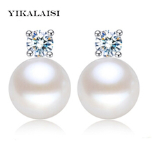 Yikalaisi 2017 brincos de pérola, joias para mulheres de prata esterlina 925, pérola de água doce com princesa, brincos para casamento 2024 - compre barato