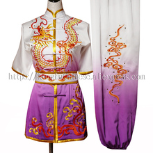 Uniforme chino de wushu para hombre, mujer, niño y niña, ropa de kung-fu, disfraz de Traje de artes marciales taolu Bordado de dragón 2024 - compra barato