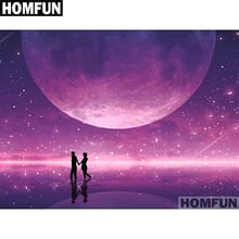 Рукоделие HOMFUN 5D, алмазная живопись «сделай сам», вышивка крестиком «Луна пара», алмазная вышивка, квадратные, круглые, дрель, ремесла A01081 2024 - купить недорого