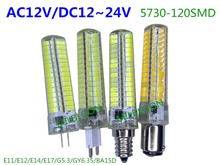Lámpara de luz Led de silicona con forma de mazorca, lámpara de luz LED de 5W para ahorro de energía, E11, E12, E14, E17, BA15D, G5.3, GY6.35, Bombilla led tipo mazorca, AC12V, DC12-24V, 5730-120SMD 2024 - compra barato