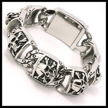 Top Quality Gothic Style Skull Bracelet 316L Stainless Steel Hot Biker Punk Skull Fashion Gift Design Bracelet 2024 - buy cheap