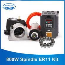 Zhong Huajiang  800w Water Cooled CNC Spindle Kit 0.8KW Spindle Motor+1.5KW Frequency VFD Inverter+65mm Clamp+13pcs ER11 Collet+ 2024 - buy cheap