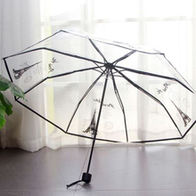 Tower Three Fold Umbrella Transparent Sun Rain Umbrellas Three Color Rain Tools Woman White Black Two Color 2024 - buy cheap