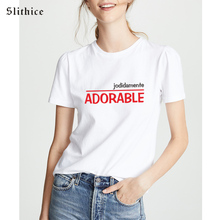Slithice Fashion Summer Female t-shirt shirts for Women Funny Letter Printed tshirt tops Vogue harajuku Summer ladies t-shirts 2024 - buy cheap