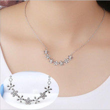 Korean Fashion 925 Sterling Silver Jewelry Micro-set Seven Petals Seven Fairy Clavicle Chain Female Pendant Necklaces  N226 2024 - buy cheap