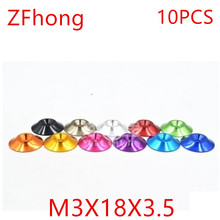 5pcs/Set  M3 Colourful Aluminum Alloy Countersunk Conical Grommet Gasket Washer Spacer Anodize Multi-color Colorful 2024 - buy cheap