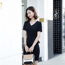 Женское мини-платье с коротким рукавом, черное облегающее платье для работы в деловом стиле, лето 2019 2024 - купить недорого
