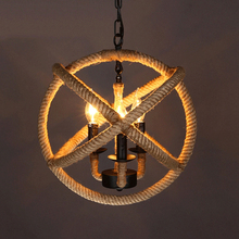 Nordic Hemp Rope Earth Pendant Light Retro Industrial Decorative Hanging Pendant Lamp Bar American Iron Led Restaurant Luminaire 2024 - buy cheap