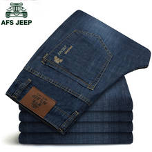 AFS JEEP 2017 Middle-aged Men's Plus size 30-44 Casual Brand Spring Straight Denim Jeans Man Trouser long Cowboy Pant 6002 2024 - buy cheap