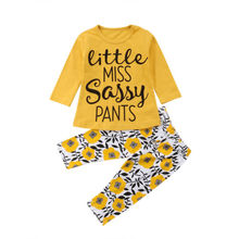 2Pcs Newborn Infant Kid Baby Girl Boy Little MISS Tops+Floral Long Pants Outfits Set 2024 - buy cheap