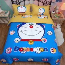 Jogo do Fundamento dos desenhos animados Doraemon Crianças meninos 100% algodão quilt cover Folha plana Capa de Edredão rainha do rei gêmeo bonito azul meninas roupas de cama 2024 - compre barato