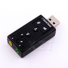 AT External USB AUDIO SOUND CARD ADAPTER VIRTUAL 7.1 ch USB 2.0 FOR Mic Speaker Audio Headset Microphone 3.5mm Jack Converter 2024 - buy cheap