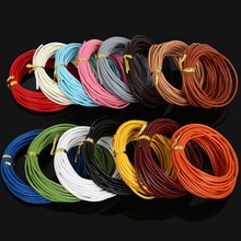 New 5Meter 2mm Round Genuine Leather Cords/Wire/String Thread Fit Fashion Jewelry DIY Necklace Bracelet Making 15 Color to Pick 2024 - buy cheap