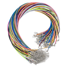 Cadena de cordón de piel sintética para fabricación de joyas, pulsera ajustable con cierre de langosta, 1,5mm, 45 + 5cm, 20 unids/lote, novedad 2024 - compra barato