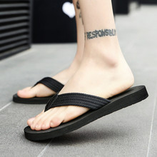 England Style Summer Flip Flops Men Beach Slippers Sandals Anti slip Chanclas Hombre Fashion Black Flat Slides Shoes Male 38-48# 2024 - buy cheap