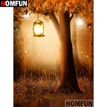 HOMFUN Full Square/Round Drill 5D DIY Diamond Painting "Tree light scenery" 3D Diamond Embroidery Cross Stitch Home Decor A19706 2024 - buy cheap