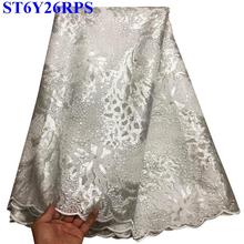 African lace fabric 100% High quality Hand cut Sequins Embroidered Organza Lace Fabric Sequins For Clothing XYP3004 2024 - buy cheap
