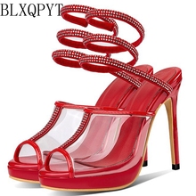 BLXQPYT super Big Size 28-54 zapatos mujeres sandalias Sexy moda tacones altos 9,5 CM sandalias zapato femenino verano estilo zapatos 19-00 2024 - compra barato