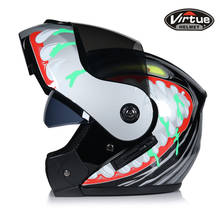flip up motorcycle helmet modular full face helmets with inner black sunny visor dual lens moto racing helmets S M L XL 2024 - buy cheap