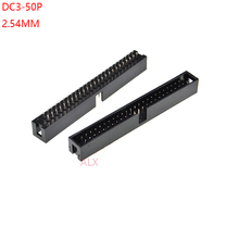 JTAG-Cabezales Rectos de caja idc, dc3-50p de paso de 2,54 MM, 10 Uds., Enchufe macho, conector PCB de doble fila, 2x25 pines, DC3, 50 pines, 50 P 2024 - compra barato