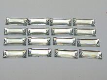 100 Clear Acrylic Flatback Sewing Rhinestone Rectangle Sew on beads 7X19mm 2024 - buy cheap