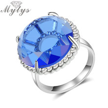 Myty большое кристаллическое кольцо Prong Setting 20 мм, 3 цвета, фотография для женщин, r3.5 2024 - купить недорого