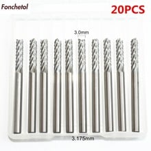 3.0mm-20 PCS CNC máquina de gravura do computador sólidos carbide PCB End Mill, cortador De Placa de Circuito Impresso, cortador de moagem de milho 2024 - compre barato