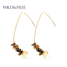 Women Vintage Natural Stone Beads drop Earrings Fashion Zinc Alloy Gold Hook Spring Dangle Earrings Jewelry for Women Gift 2024 - buy cheap