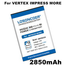 LOSONCOER More 2850mAh Batteries For VERTEX Impress More Smart Phone Battery+Quick Arrive 2024 - buy cheap