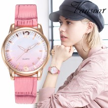 Feminino gradiente dial relógio casual luxo senhoras couro quartzo relógios de pulso relógio para dropshipping 2024 - compre barato