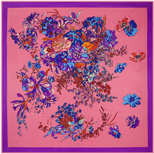 Женский квадратный шарф-полотенце, весенний шарф с бабочками и цветочным принтом, 100x100 см, 2017 2024 - купить недорого