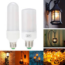 E27 E26 LED Fire Flame Effect Corn Light Bulb B22 E14 E12 2835 SMD Simulation Fire Flicker Led Lamp Candle Bulb AC 85-265V 2024 - buy cheap