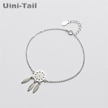 Uini-tail pulseira 925 de prata esterlina, bracelete para apanhador de sonhos, pulseira moderna de penas nacionais, wild gn245 2024 - compre barato